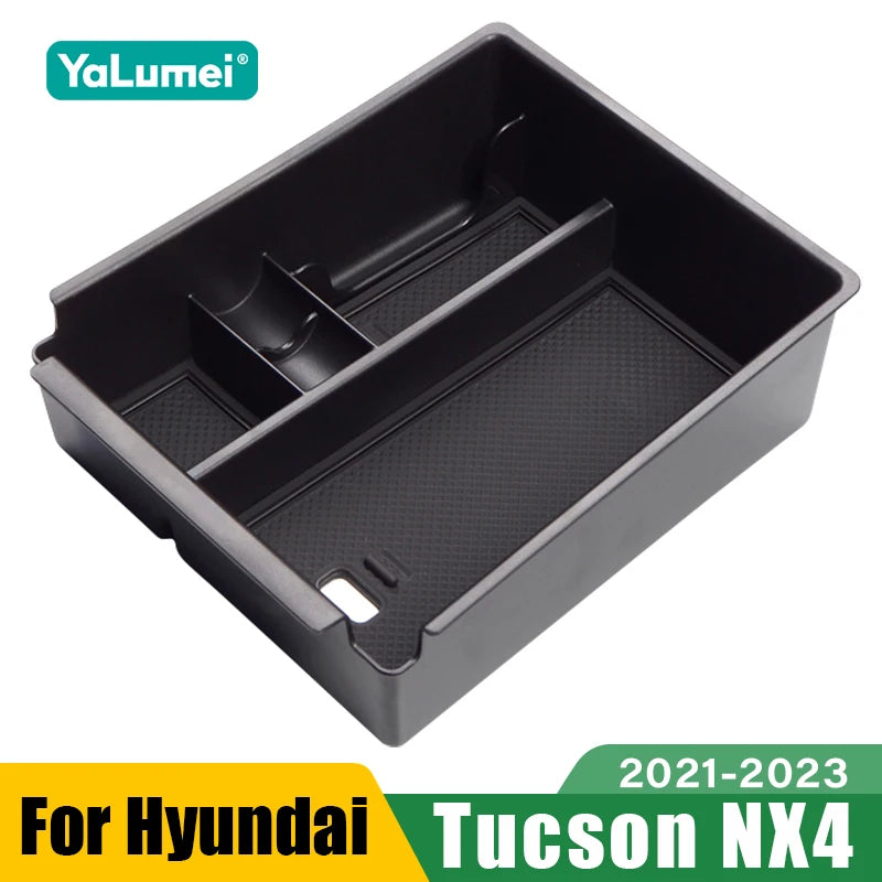 For Hyundai Tucson NX4 2021 2022 2023 Hybrid N Line Car Central Armrest Storage Box Organizer Tray A