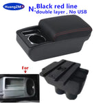 For Volkswagen VW Touran Caddy Armrest Box Double-Layer Center Storage Box USB Port Cup Holder Interior Retrofit Car Accessories