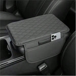 1pc Leather Car Center Console Armrest Cover Pad With 2 Storage Pockets, Universal Automotive Armrest Box Cushion