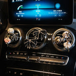 1 set Diamond Bow Flower Air Freshener Car Outlet Aromatherapy Clip Car Perfume Solid Diffuser Decoration Clips Auto Accessories