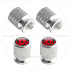 Itachi Rinnegan Sharingan Tire Valve Caps | 4pc Aluminum Anime Car Accessories close-up view