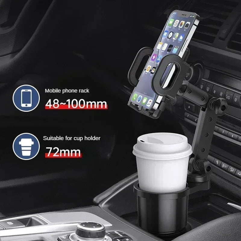 Car Cup Holder Expander with 360 Rotation Phone Holder