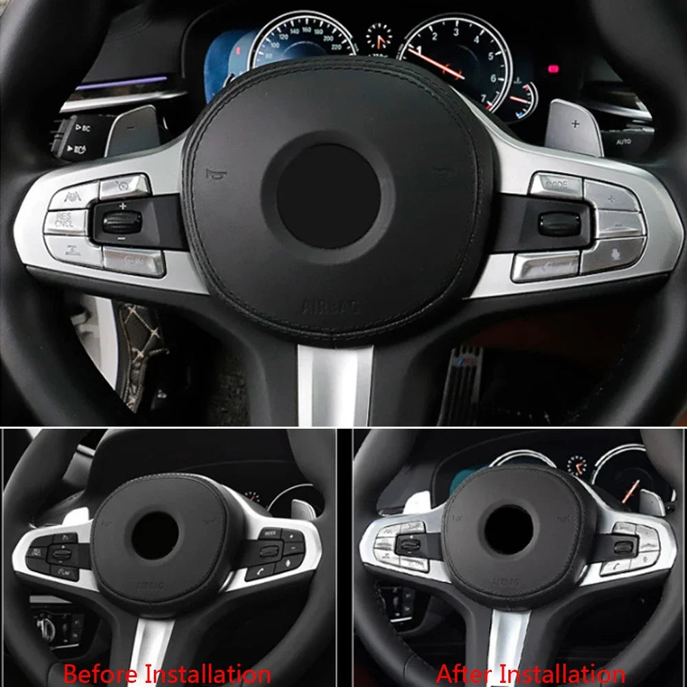 Chrome Car Steering Wheel Switch Button Cover Trim For BMW 5 X3 G30 G38 G01 2018-2022 In detail view