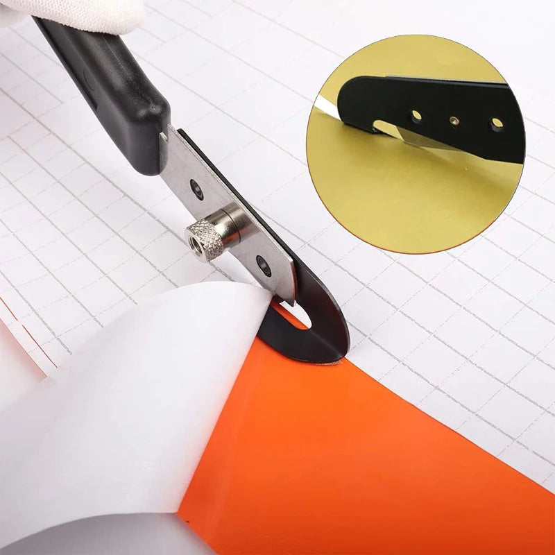 Car Wrap Knife Vinyl Wrap Cutter Paperback Slitter Window Tint Sticker Cutting Tool Ca close-up view