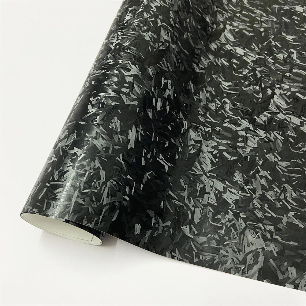 Forged Carbon Fiber Vinyl Wrap Black Cosmic Hex Glossy Ghost Car Vinyl Film For Aut additional angle