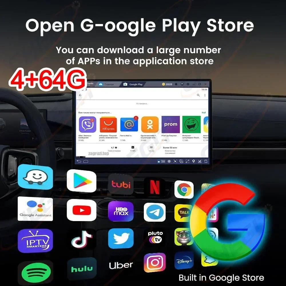 4G+64G/2G+32G Android Smart AI Box Wireless CarPlay Android Auto TV Box For Youtube Netf detail view