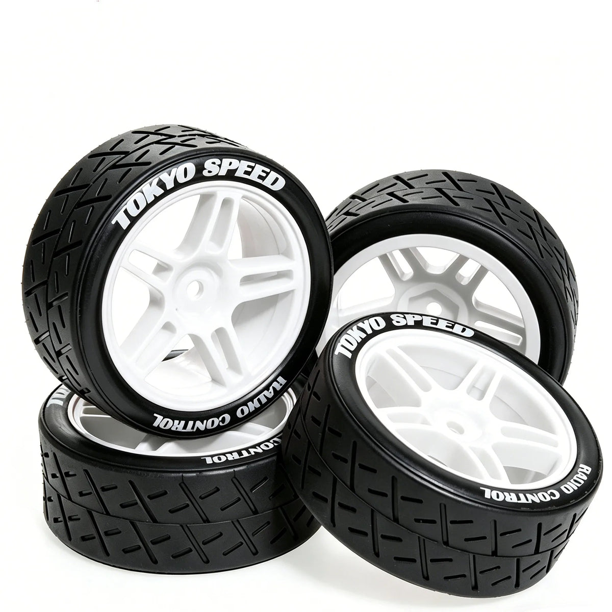 1/10 RC Touring Car Tires With Wheels 12mm Hex For Tamiya TT01 TT02 alternate view