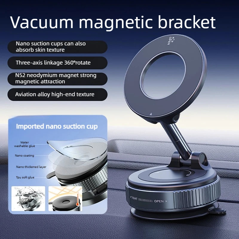 ABS Foldable Magnetic Car Phone Holder N52 Magnet 360° Rotatable alternate view