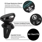 Magnetic Car Phone Holder With Air Vent Clip, 360 Degree Adjustable