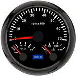 MH 85mm 3-in-1 Gauge Tachometer Water Temp Oil Pressure | 12V Car Boat 8000RPM 7 Color close-up view
