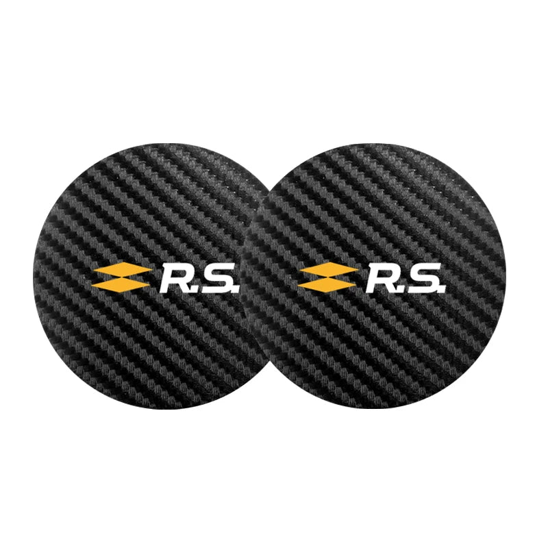 2Pcs Car Coasters Water Cup Mats Waterproof Slot Pads for Renault | PU Leather & Carb lifestyle view
