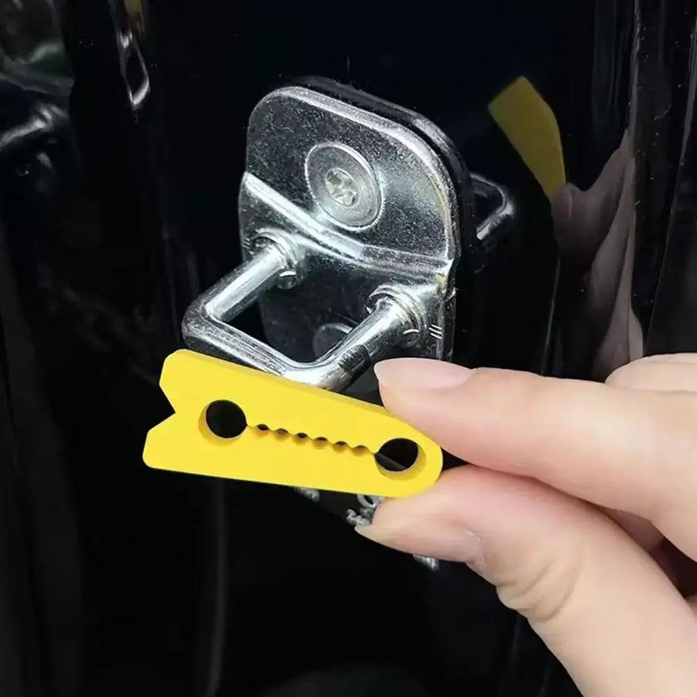 4pcs Car Door Lock Shock Absorber Silicone Cover Noise Reduction & Anti-Collision Pad, close-up view