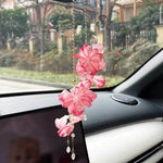 Flower Tassel Pendant Car Hanging Ornament Creative Car Rearview Mirror Pendant Decor Accessory Car Decoration Accessories