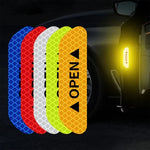 4PCS Reflective Car Door Sticker Safety Opening Warning Reflector Tape Decal Car Exterior Interior R