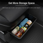 Tesla New Model Y Juniper 2025+ Seat Storage Box – Center Console Organizer Bins (Fron close-up view