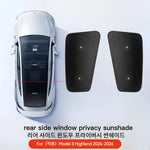 YZ for Tesla Model 3 Y Juniper Highland 2021-2025 Car Side Window Sunshade with Sucti lifestyle view