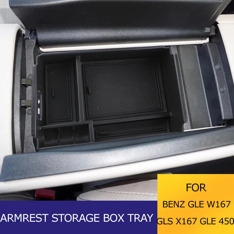 For Mercedes Benz GLE Class W167 V167 350 450 400d 2020-2024 Car Center Console Armrest Storage Box Car Accessories