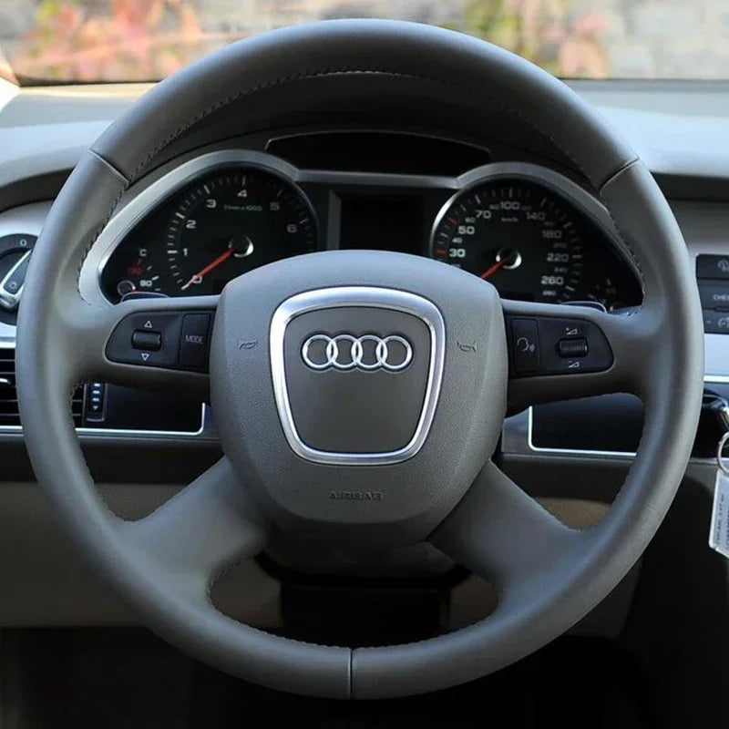Aluminum Car Steering Wheel Frame Trim Cover For Audi Q5 Q7 A3 S3 8P A4 B6 B7 B8 A5 B8 A6 C7 Protection Cover Sticker