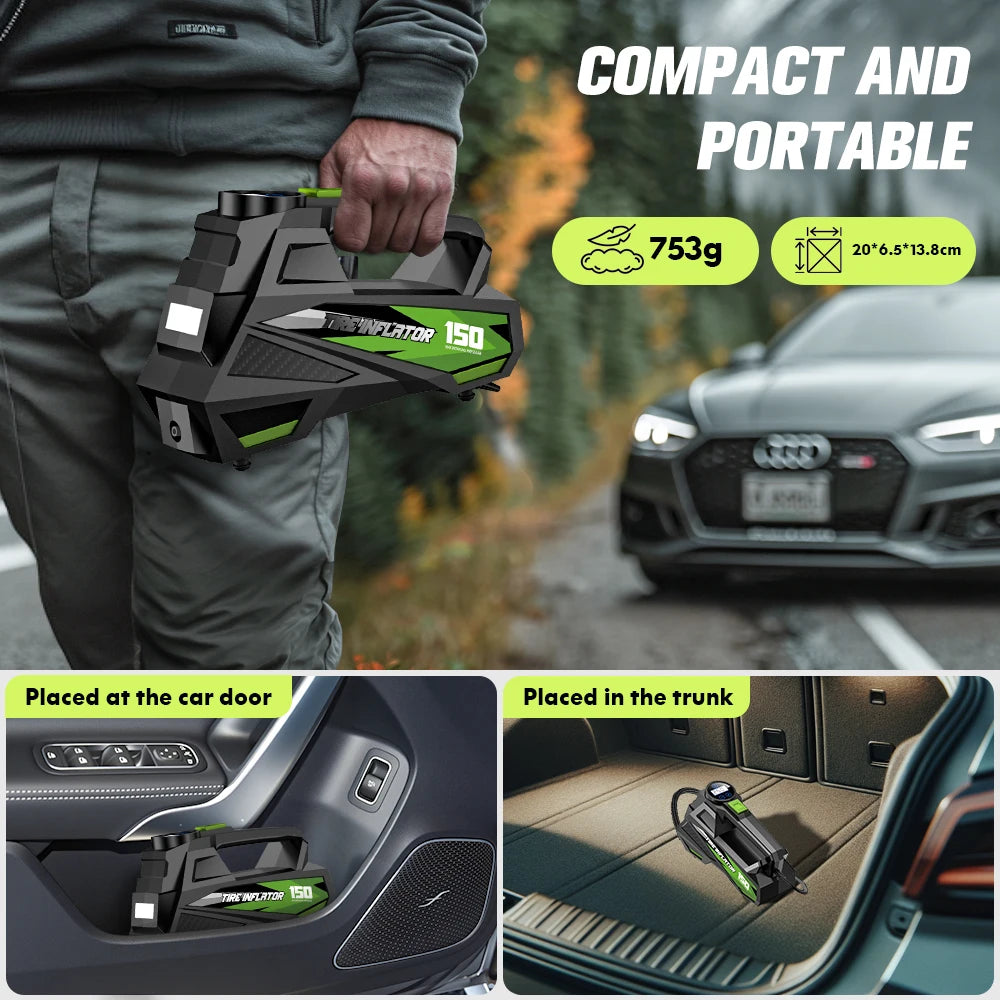 Carsun Digital Tire Inflator | Portable Air Compressor with LED for Car & Motorcycl additional angle
