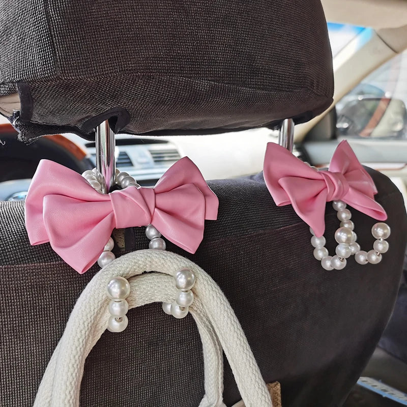 Bowknot Pearl Car Seat Back Organizer Clip Hanger alternate view