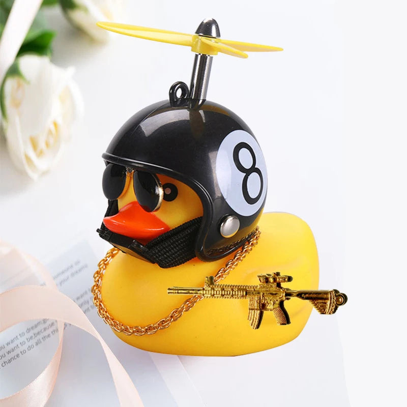 Motor Accessories Yellow Duck with Helmet for Bike Without Lights Auto Car Accessorie alternate view