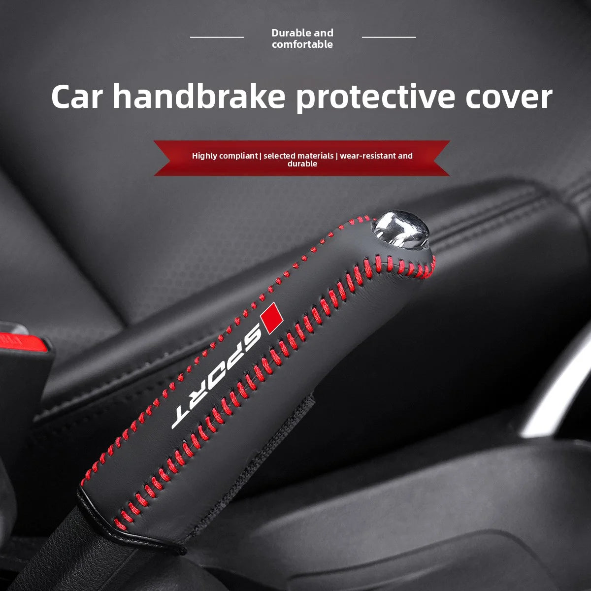 Car Faux Leather Handbrake Cover Protective Sleeve detail view