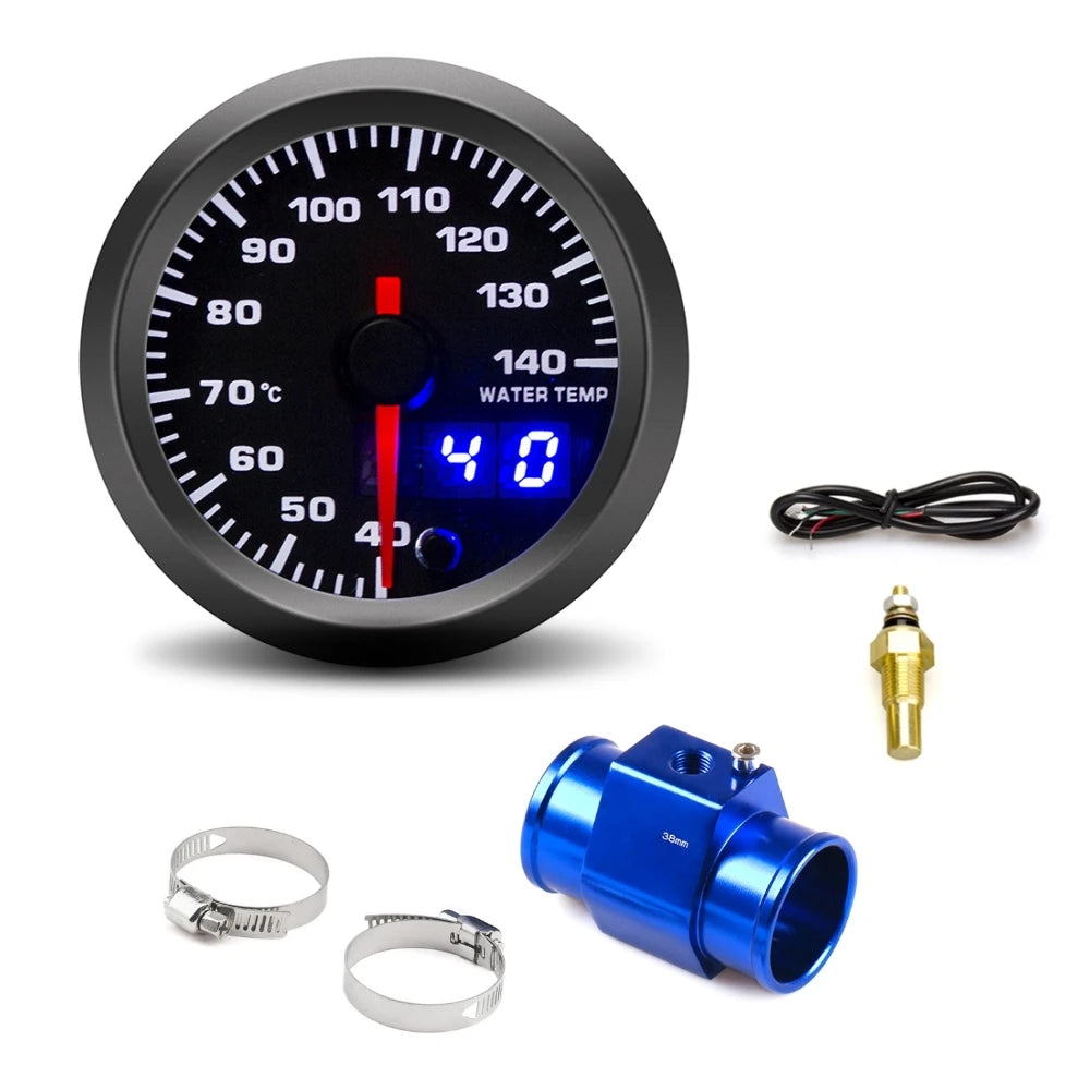52mm Car Water Temperature Gauge | 7-Color Backlight with Sensor Kit detail view