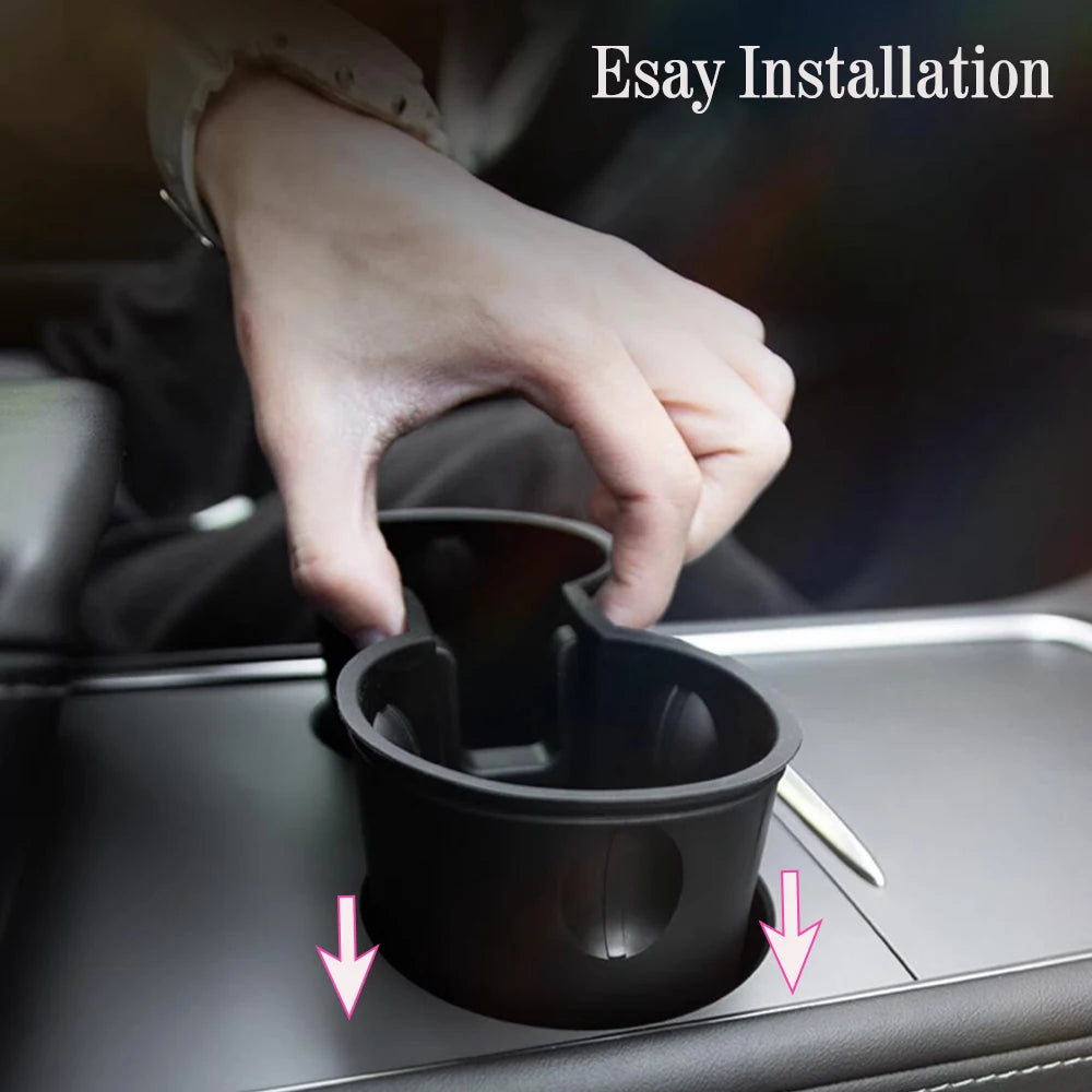Tesla Model 3 & Model Y Cup Holder Insert | Non-Slip Center Console Organizer additional angle