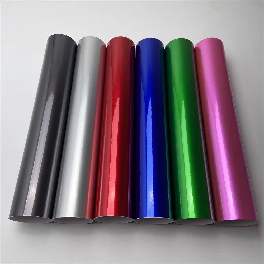 Silver Glossy Candy Metallic Vinyl Wrap Film Wrapping Foil Car Sticker Sheet For Mo additional angle