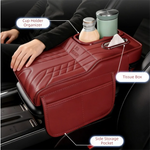Universal Car Armrest Cushion with Tissue Box & Cup Holder, Multi-Functional Center Console Storage Organizer with Side Pocket