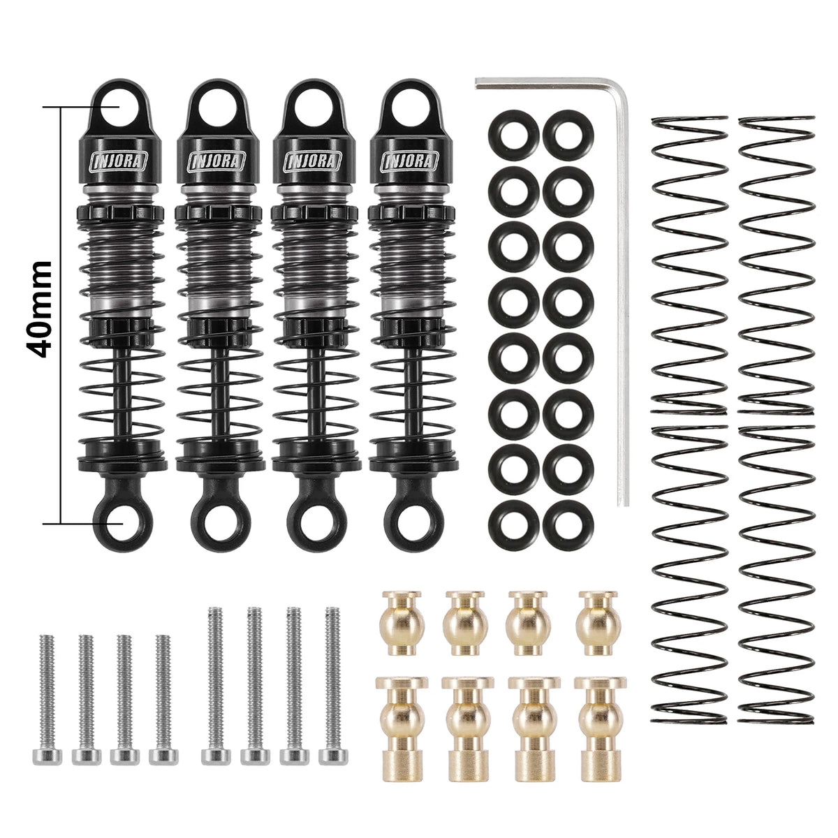 INJORA 36mm 40mm Big Bore Oil Shock Absorber for 1/24 RC Crawler SCX24 FCX24M lifestyle view