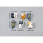 6pcs PVC Cartoon Cat Figurines for Car Dashboard, Plant Pots, and Screen Edge Decor alternate view