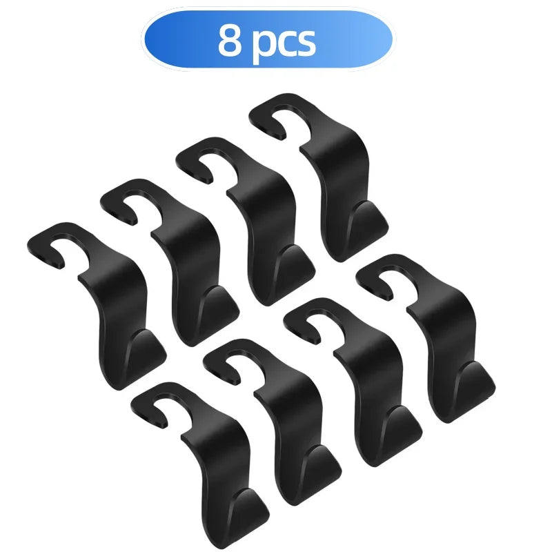 2/4/8 PCS Car Seat Back Hook Universal Car Single Hook Hanger Headrest Storage Hanger close-up view
