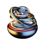 Car Air Freshener Solar Rotating Aromatherapy Star Ball Double Ring Suspended Ornament Diffuser Interior Decoration