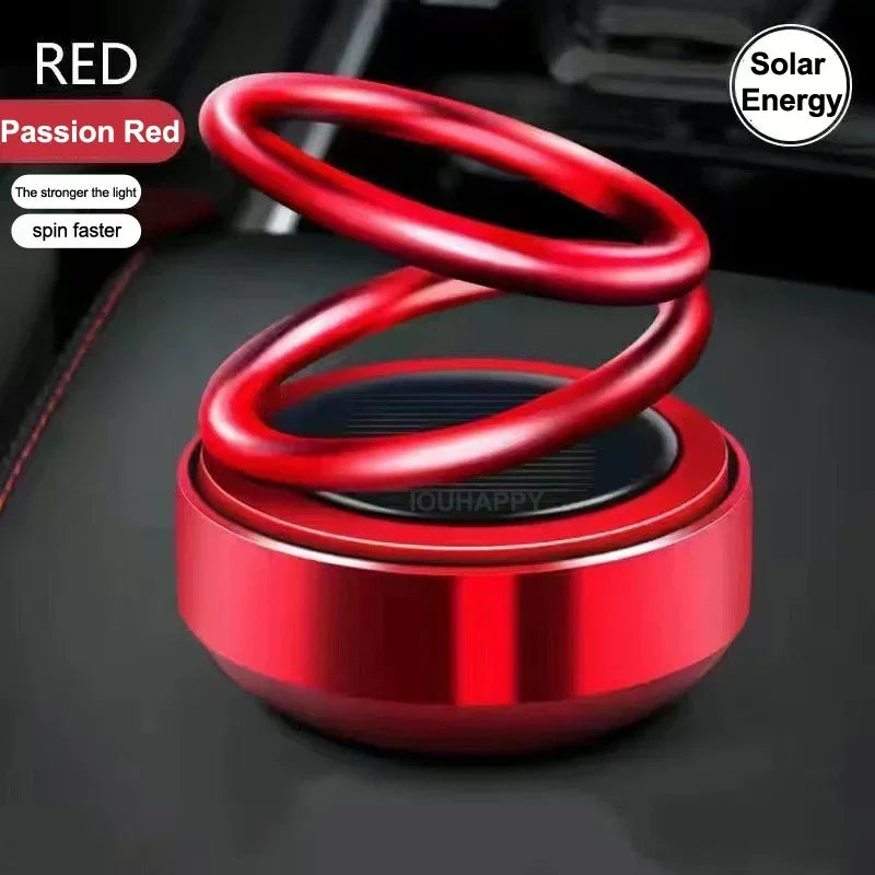 Car Suspended Rotating Double Ring Aromatherapy | Solar Car Air Freshener Ornament alternate view