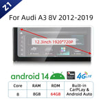 256GB For Audi A3 8V 2013-2020 GPS Wireless CarPlay Android Auto Car Multimedia Player close-up view