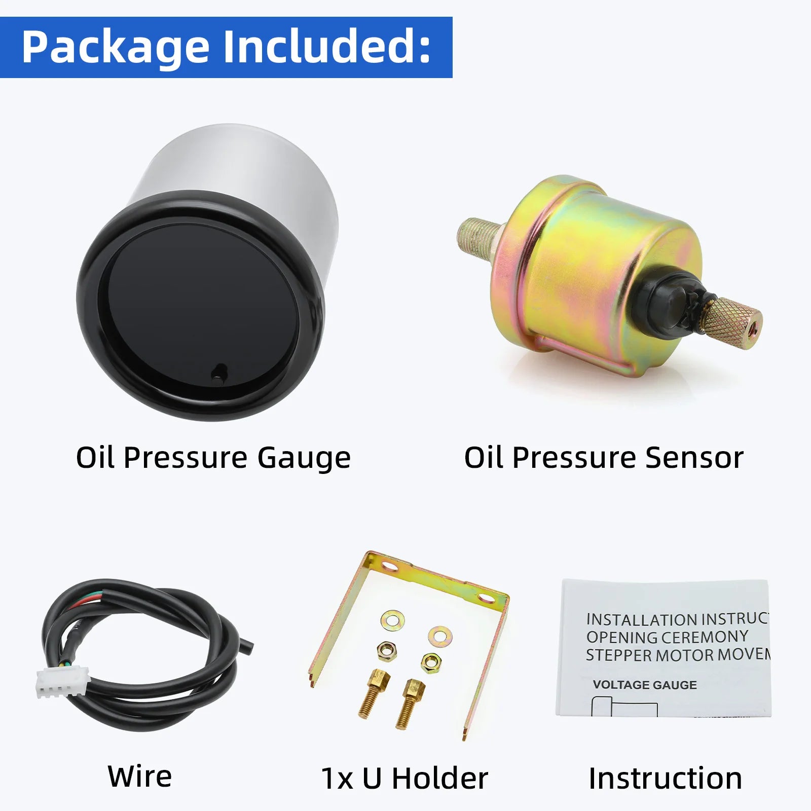 2'' 52mm 7 Color Car Gauge Set | Multi-Function 12V Gauge with Digital and Analog Dis lifestyle view