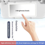 Portable Rechargeable LED Car Sun Visor Makeup Mirror 3 Light Settings Vanity Cosmetic Mirror Universal Car Interior Decoration
