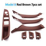 7pcs Set LHD Interior Armrest Door Pull Handle Panel Inside Trim Cover For BMW 5 Seri alternate view