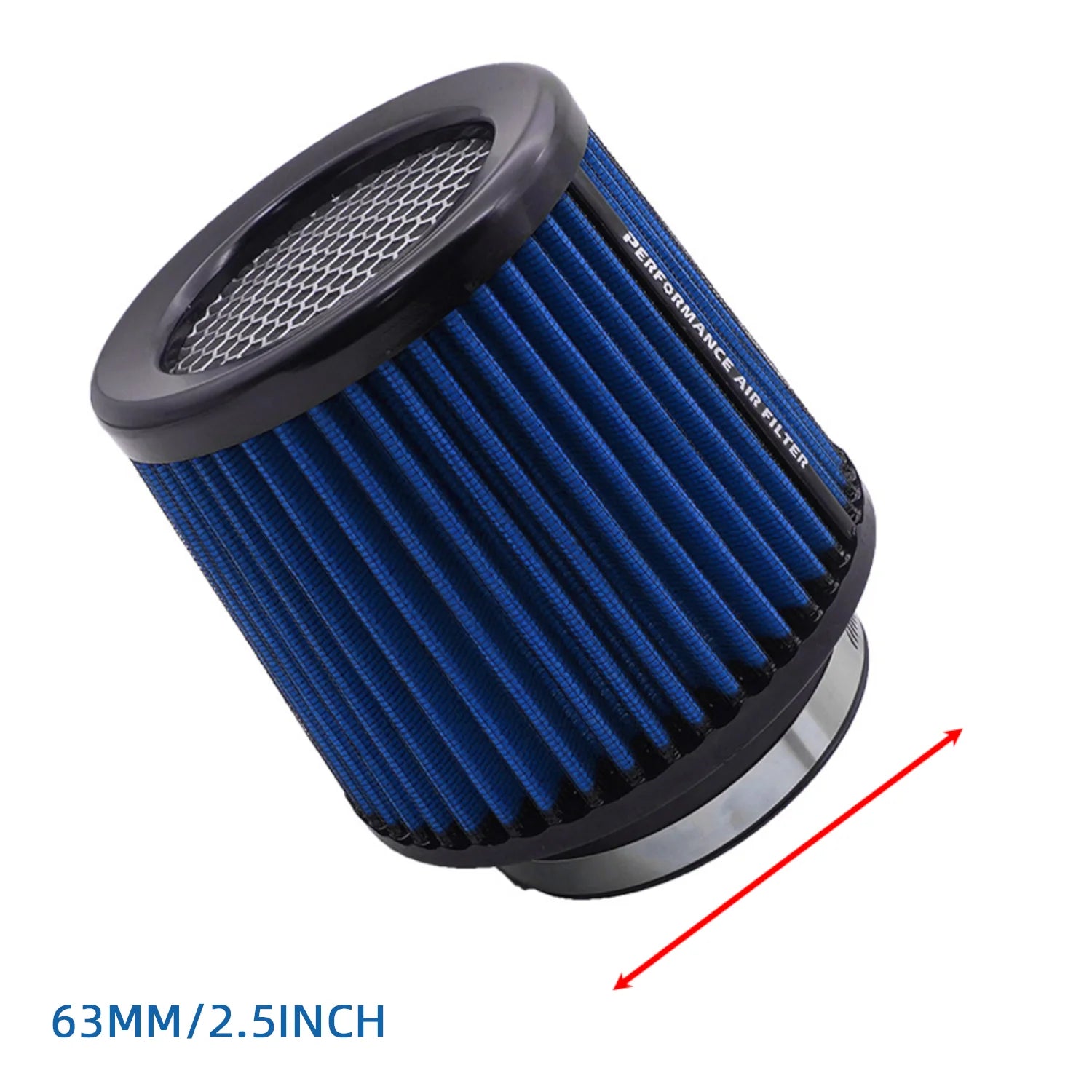 Universal 63/76/80mm Cone Air Intake Filter | Washable High Flow Cold Air Intake for alternate view