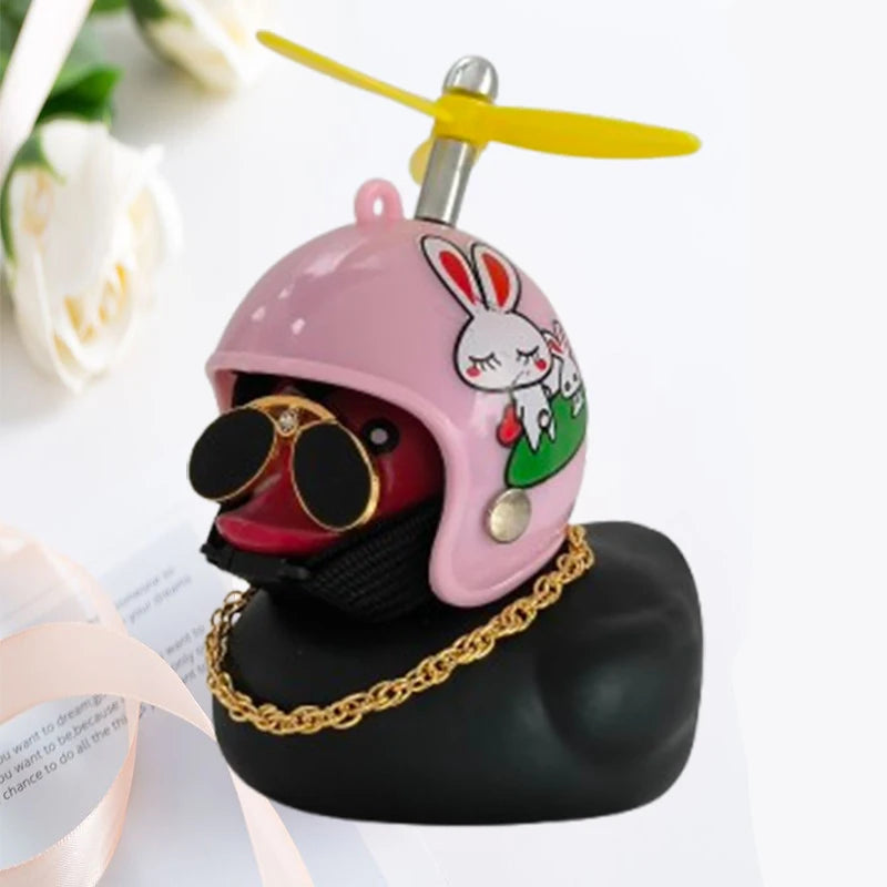 Car Broken Wind Helmet Small Yellow Duck Car Decoration Accessories Wind-breaking Wave-breaking Duck Cycling Decor Goods Gift