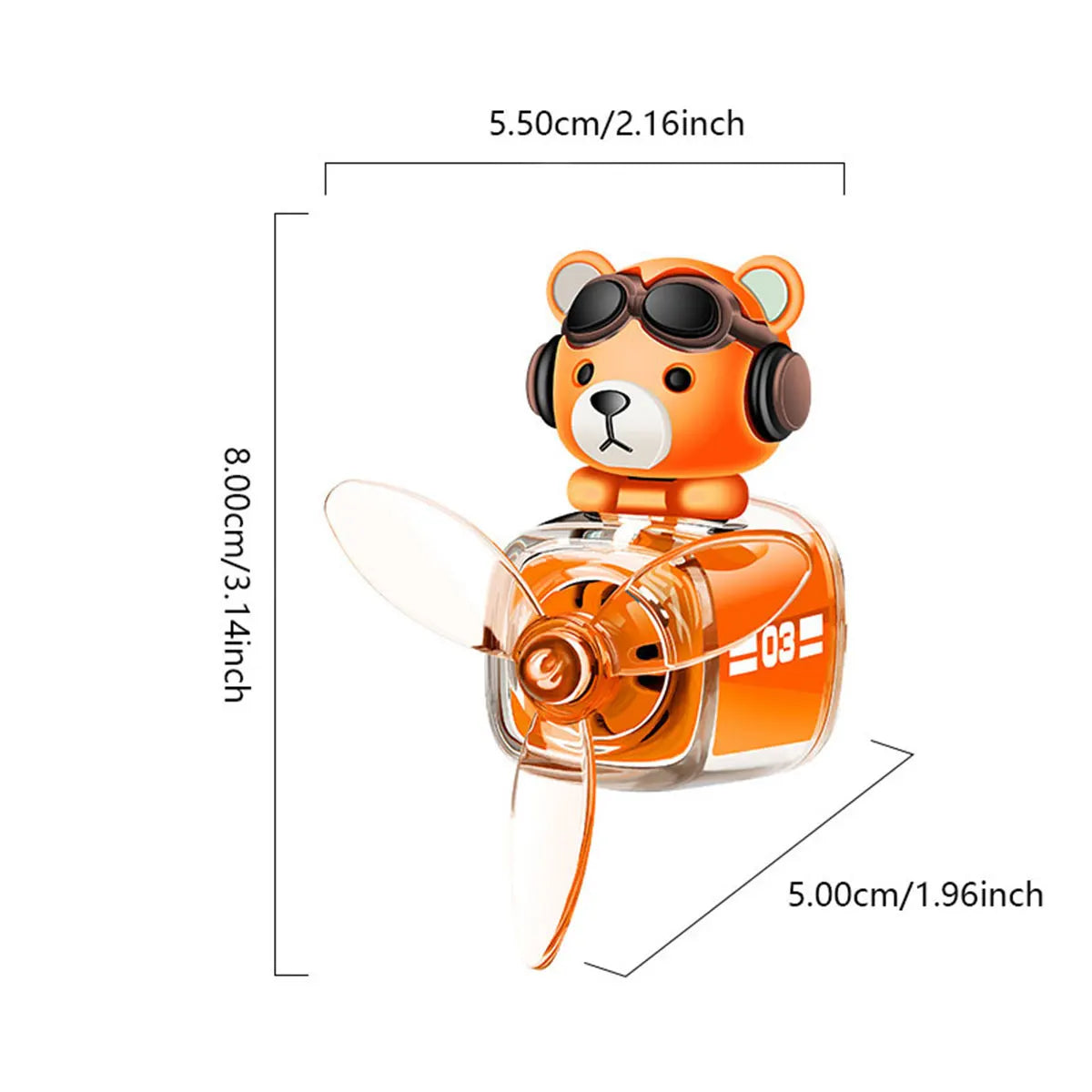 Car Air Freshener Cartoon Bear Style Air Outlet Rotatable Fan Vent Clips Perfume Diffusion Fragrance Long-lasting Interior Decor