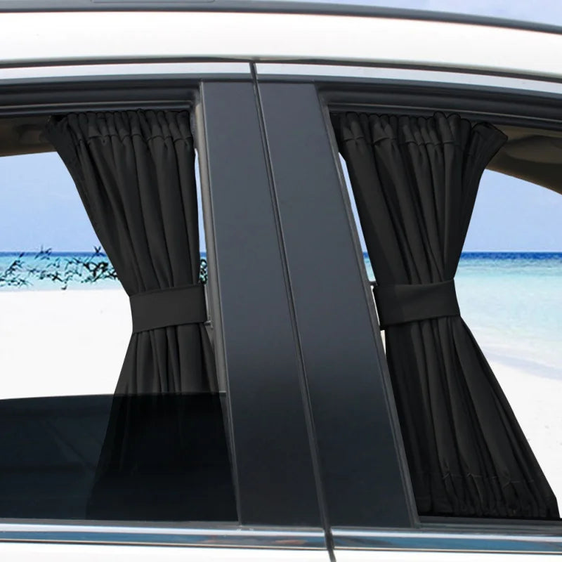 2pcs 50cm Car Sun Shade Side Window Curtain | Foldable UV Protection Auto Accessories