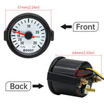52mm Car Turbo Boost Gauge -30~30 PSI -1~2 Bar Blue Backlight | Automotive Vacuum Pre alternate view