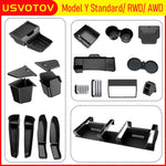Center Console Organizer for Tesla Model Y Standard RWD 2026 Accessories Trunk Side Storage Box Cup Holder Brake Gas Pedal Cover