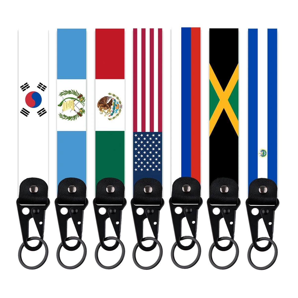 Flag Car Keychain Key Ring