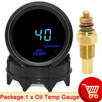 Digital Turbo Boost Gauge 52mm | BAR PSI Car Gauge Set with Water Temp Oil Pressure Vo close-up view