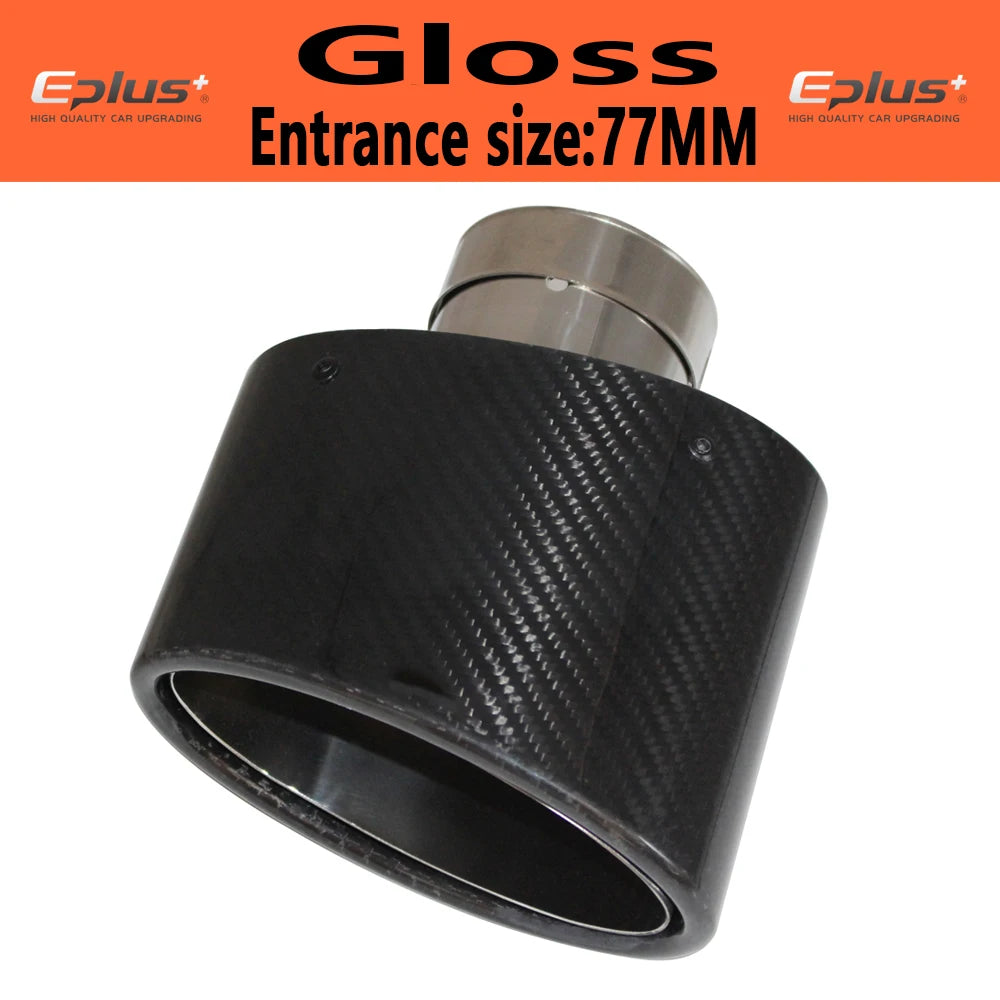 Oval Gloss Carbon Fiber Universal Car Muffler Tip Exhaust Pipe Nozzle Decoration | St alternate view