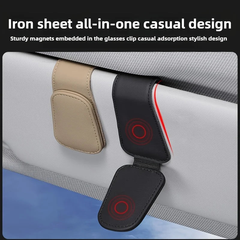 Car Sun Visor Sunglasses Holder Multifunctional Ticket Card Storage Clip Auto Interior A detail view