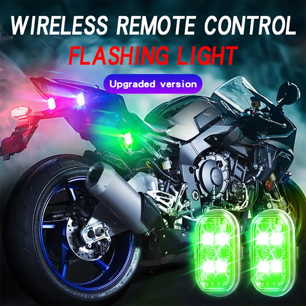 2/4pcs Wireless LED Strobe Lights Car Decor Atmosphere Light, 8 Colors Rechargeable L lifestyle view